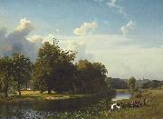 Albert Bierstadt A River Landscape, Westphalia USA oil painting artist